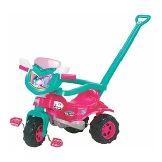 Motoca Triciclo Tico-Tico Dino Pink com Cabo - Magic Toys