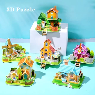 Quebra-cabeça Tridimensional 3d Modelo de Construção Criativa de Papel de Bricolagem para Crianças Brinquedos Educacionais Feitos à Mão YL138