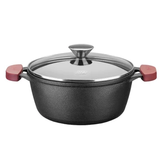 Caçarola De Ferro Fundido MTA 8340 N20 Com Tampa De Vidro 2,2 Litros