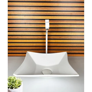 KIT CUBA VIDRO QUADRADA 30CM + TORNEIRA + VALVULA BRANCO FOSCO