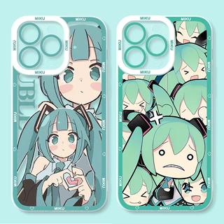 Capa Capinha Case Samsung Galaxy A24 A14 A33 A73 A34 A54 A70 A22 Note 9 10 Plus 20 S9 S10 S23 S24 S20 FE S21 S22 Ultra 5G Capa Macia De anime Fofo Hatsune Miku Clear Phone
