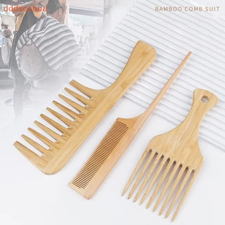 [Ddddxcebua] 1Pcs Pente De Bambu Natural Anti-Estático Garfo Afro Para Mulheres Madeira De Dente Largo Redondo