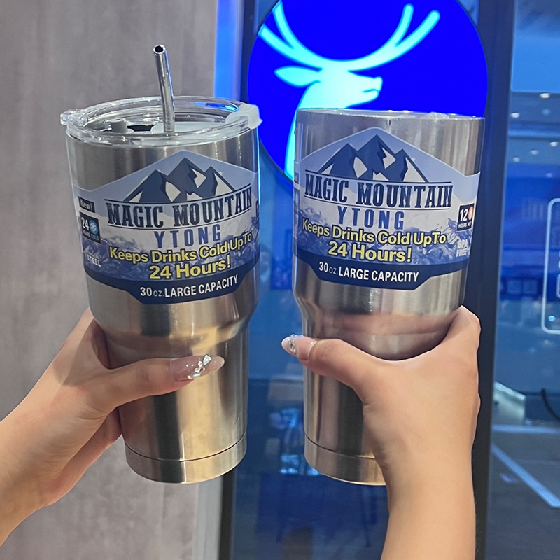 【 Ready Stock 】 600ml/900ml Tampa Rocky Mountain Tumbler Lid Stay Hot and Cold Bottles Thermos Incrível Copo Termostático/De Gelo