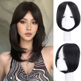 Clip De Franja Longa Na Frente Extensão De Cabelo Com Lateral Sintética Natural Acessórios Para Mulheres