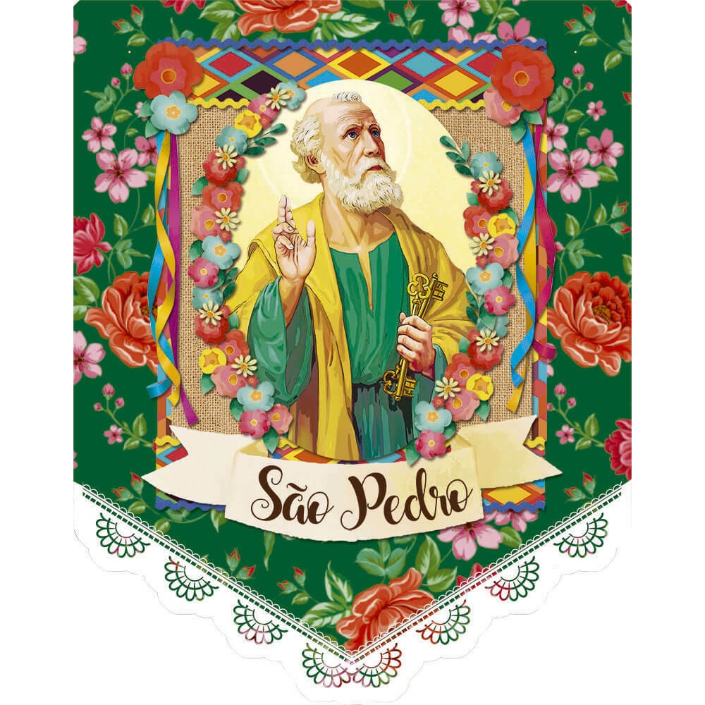 Bandeirola Decorativa Mdf - São Pedro Festa São João Junina | Shopee Brasil