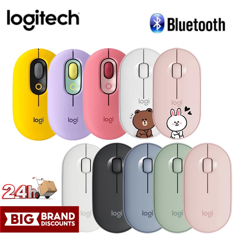 Rato Sem Fio Logitech Pebble M350 Bluetooth 1000DPI De Alta Precisão Óptica POP Silencioso Slim
