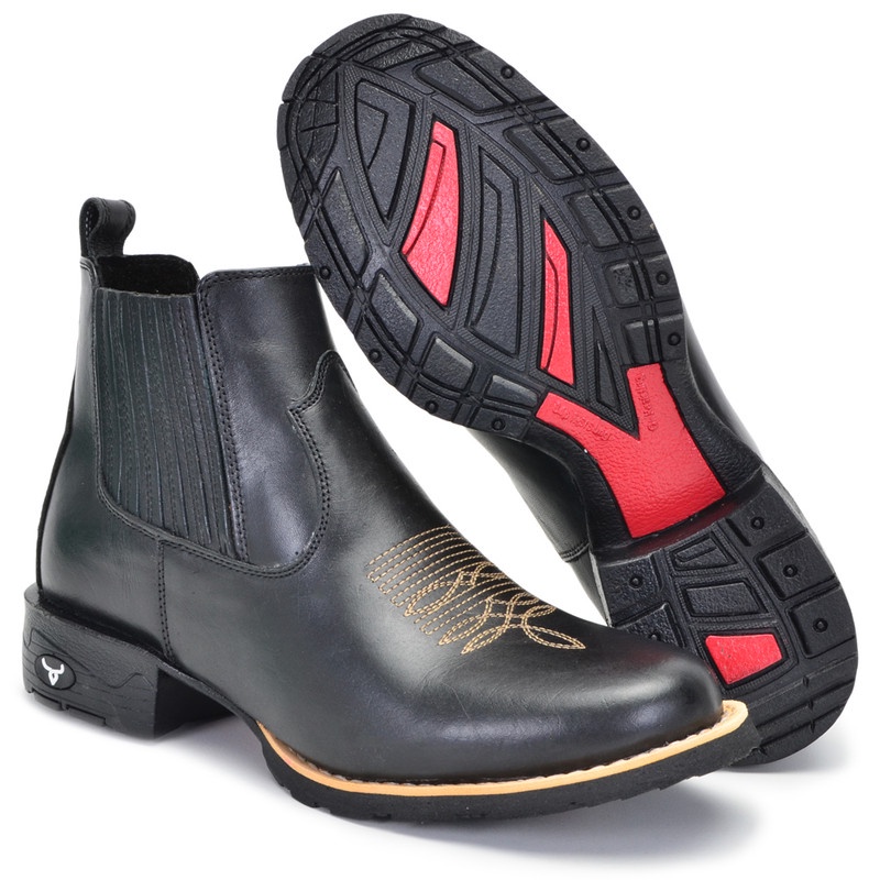 Botina Bico Redondo Cano Curto 100% Couro Rodeio 2020 | Shopee Brasil