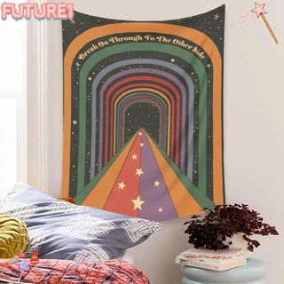 HL-FUTU Tapeçaria Arco-Íris Retro Home Decor Vintage Wall Art