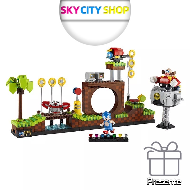 SkyCity ❣️ 11125pcs Bricks Sonic the Hedgehog-Zone Hilltop Set Compatível Lego Modelo Ideal Para Construção De Brinquedos Blos Crianças Presente De Aniversário Menino 2022
