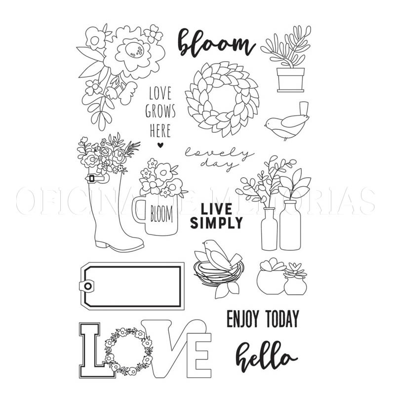 Carimbo Live Simply - Spring Farmhouse - SIMPLE STORIES | Shopee Brasil