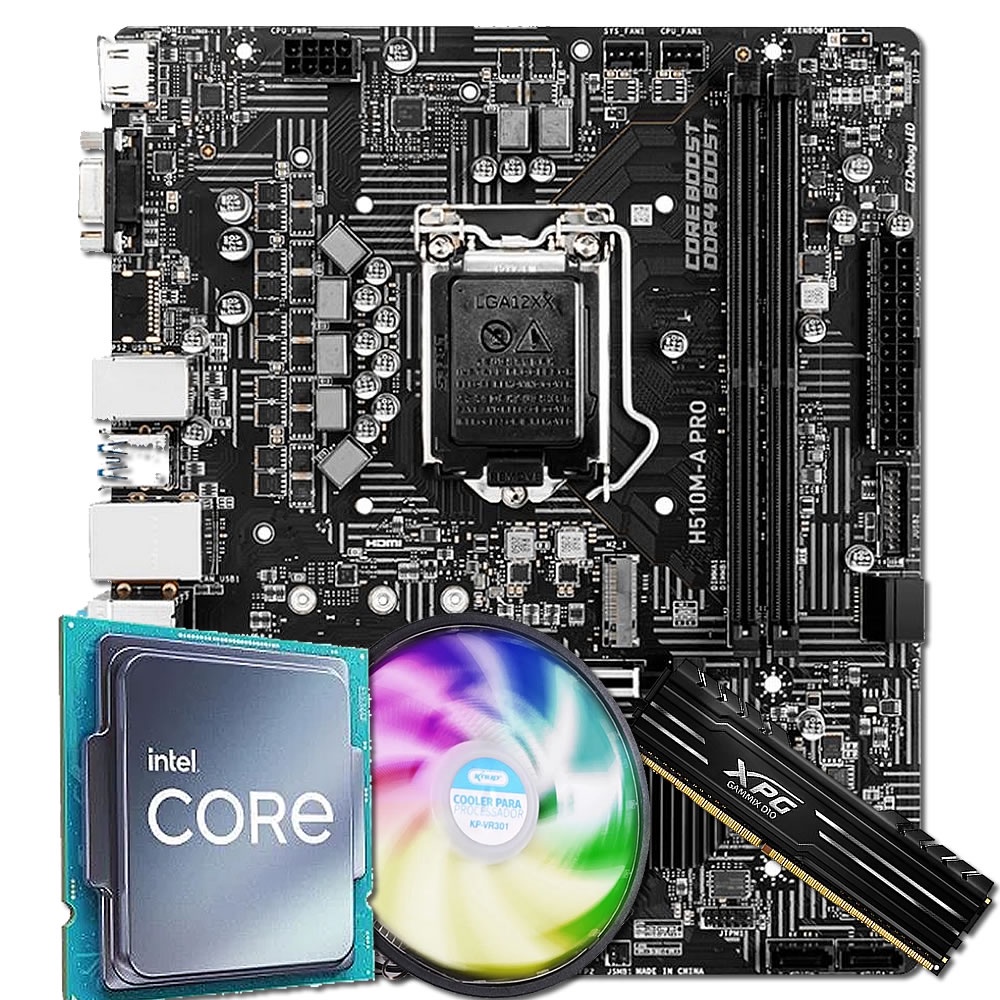 Kit Upgrade Placa Mãe H510 Intel Core I5 10400 E Cooler