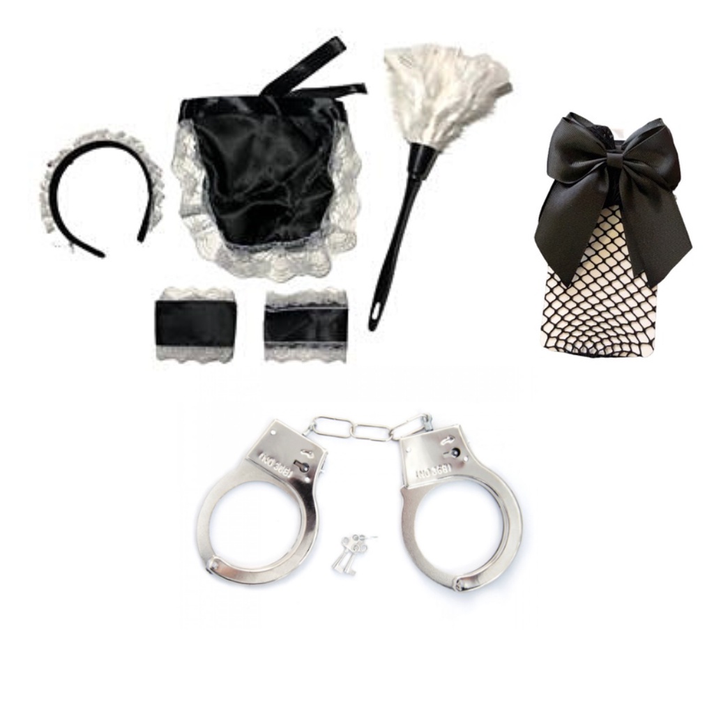 Kit Fantasia Erótica Empregada Faxineira 6 Pçs Adulto Carnaval