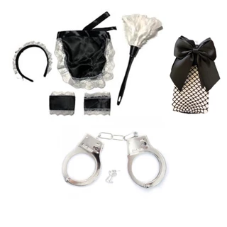 Kit Fantasia Erótica Empregada Faxineira 6 Pçs Adulto Carnaval