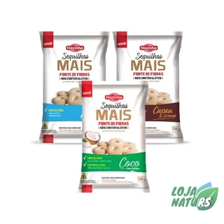 KIT 3 Unidades Sequilhos Mais Sem Glúten Sem Lactose 120g - Nazinha