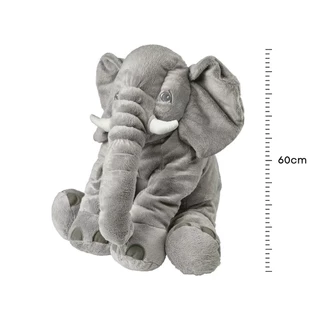 Almofada Elefante de Pelúcia 60cm Travesseiro Bebê Antialérgico