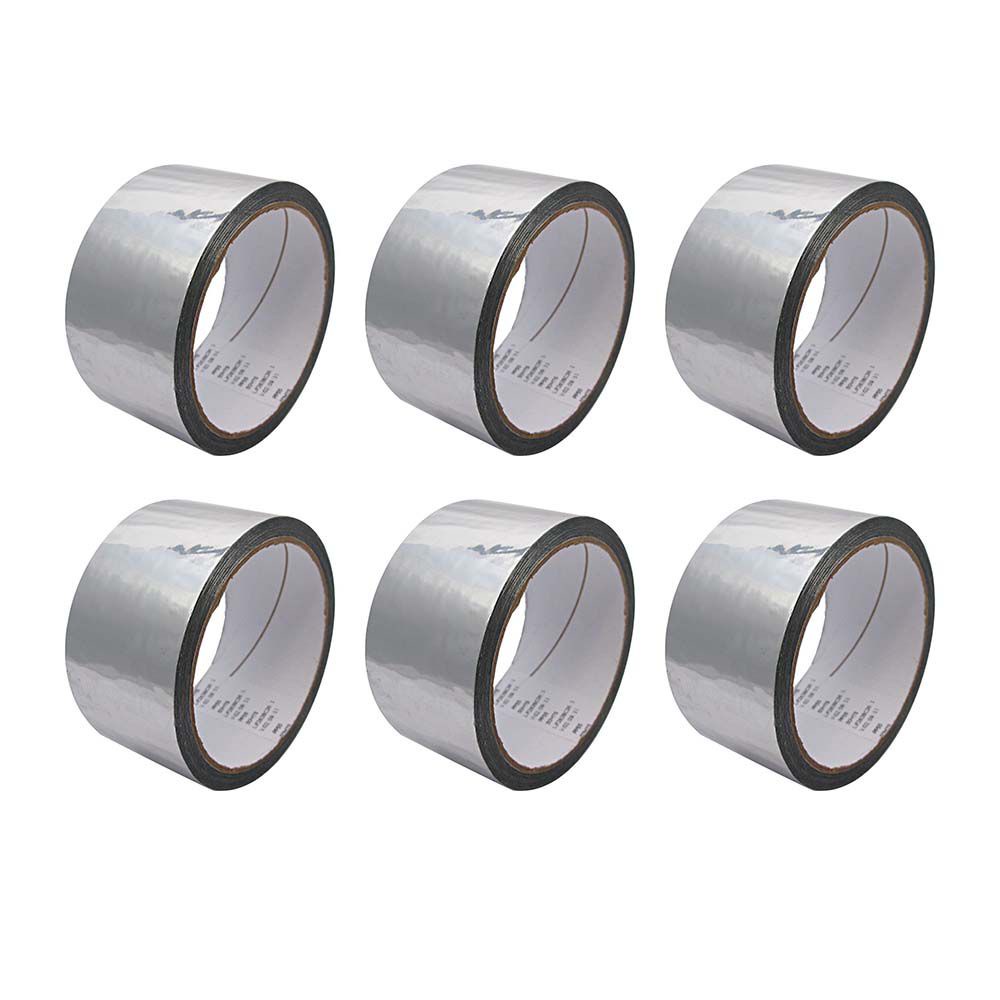 Kit 6 Fitas Adesiva Aluminizada Refrigeração Ar Condicionado 48mm x 45m