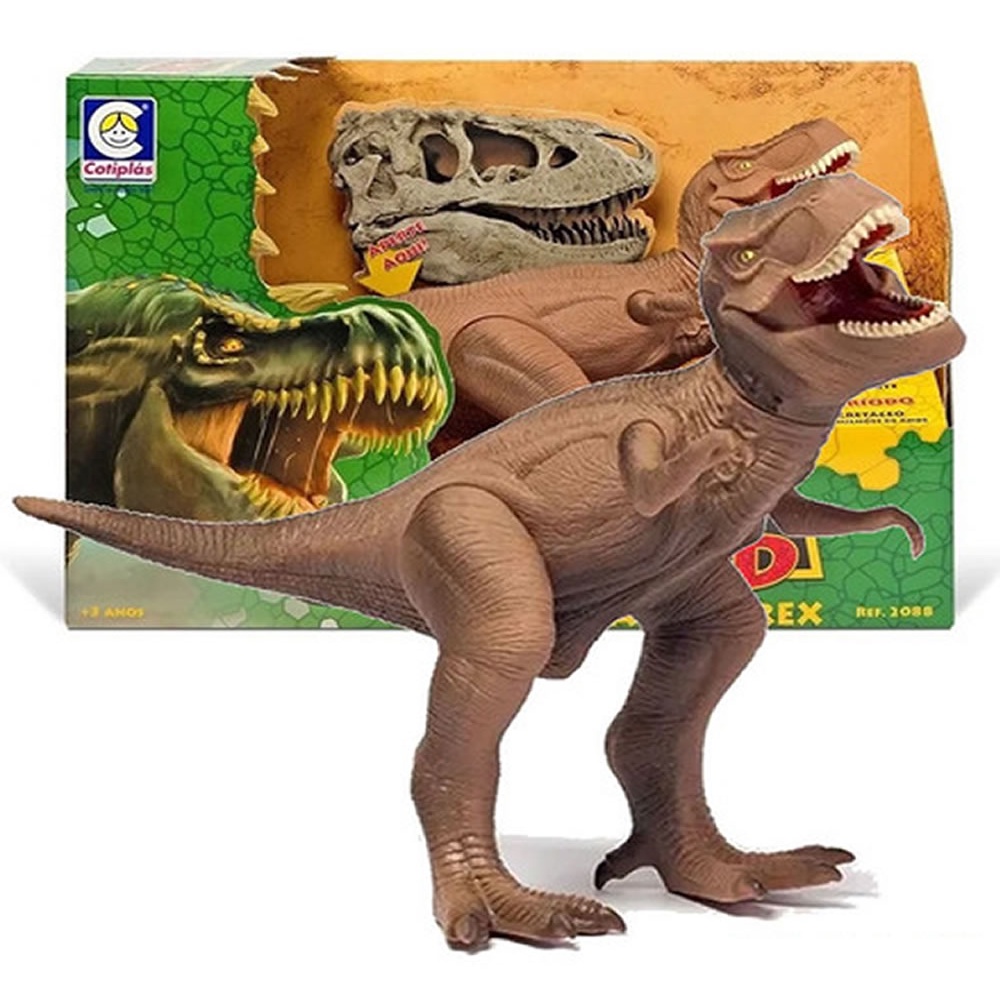 Boneco Dinossauro Tiranossauro Rex Dino World Cotiplas C Som | Shopee ...