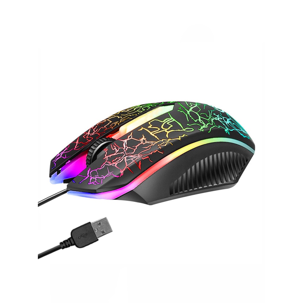 CORHAD 1 Unidade Mouse Com Fio Usb Para Jogos Com Efeitos De Luz Legais  Mouse De Computador Com Fio Rato De Arame Mouse Com Fio Para Computador  Mouse