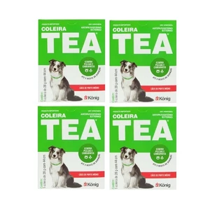 Kit 4 Coleira Tea Konig Média 44cm AntiPulgas e Carrapatos