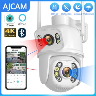 Câmera De Vigilância PTZ De Lente Dupla WIFI IP De 8MP 4K Para Ambientes Externos À Prova D