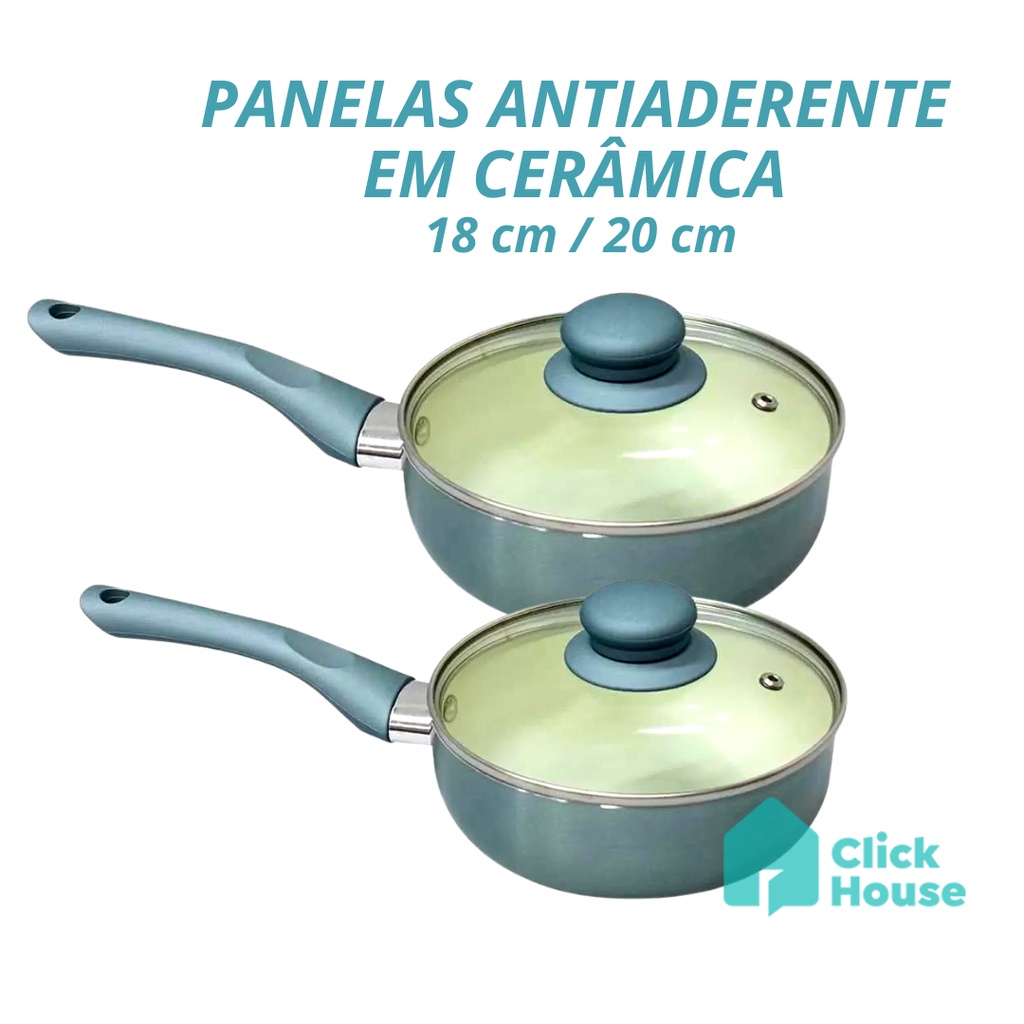 Jogo de Panelas 10 Peças Pratic Cook Crema Cerâmica Com Indução