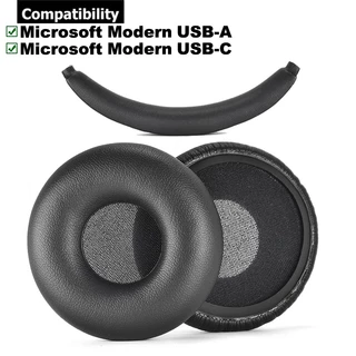1 Par De Earpads Para Microsoft Modern Wireless USB-A C Fone De Ouvido Com Almofada De Esponja