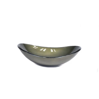 CUBA DE VIDRO OVAL 55CM OURO ENVELHECIDO