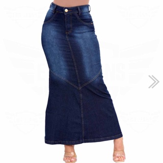 Saia jeans longa estilo sales sereia