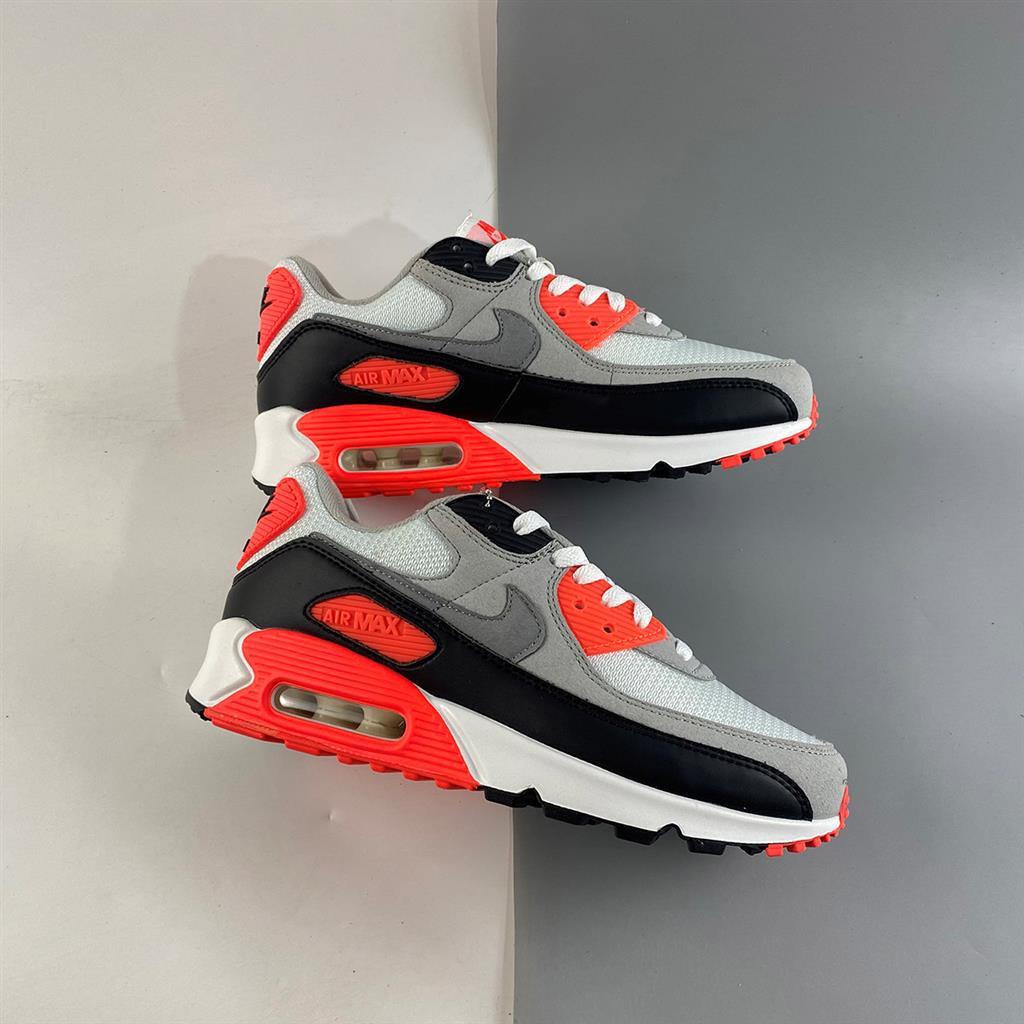 Air Max 90 OG "Infrared" Branco/Preto-Cinza-Vermelho Radiante Para Mulheres E Homens Esportes Running Shoes CPGC