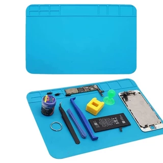 ESD Estação De Solda Resistente Ao Calor Almofada De Trabalho De Silicone Plataforma De Mesa Blue 200x300mm