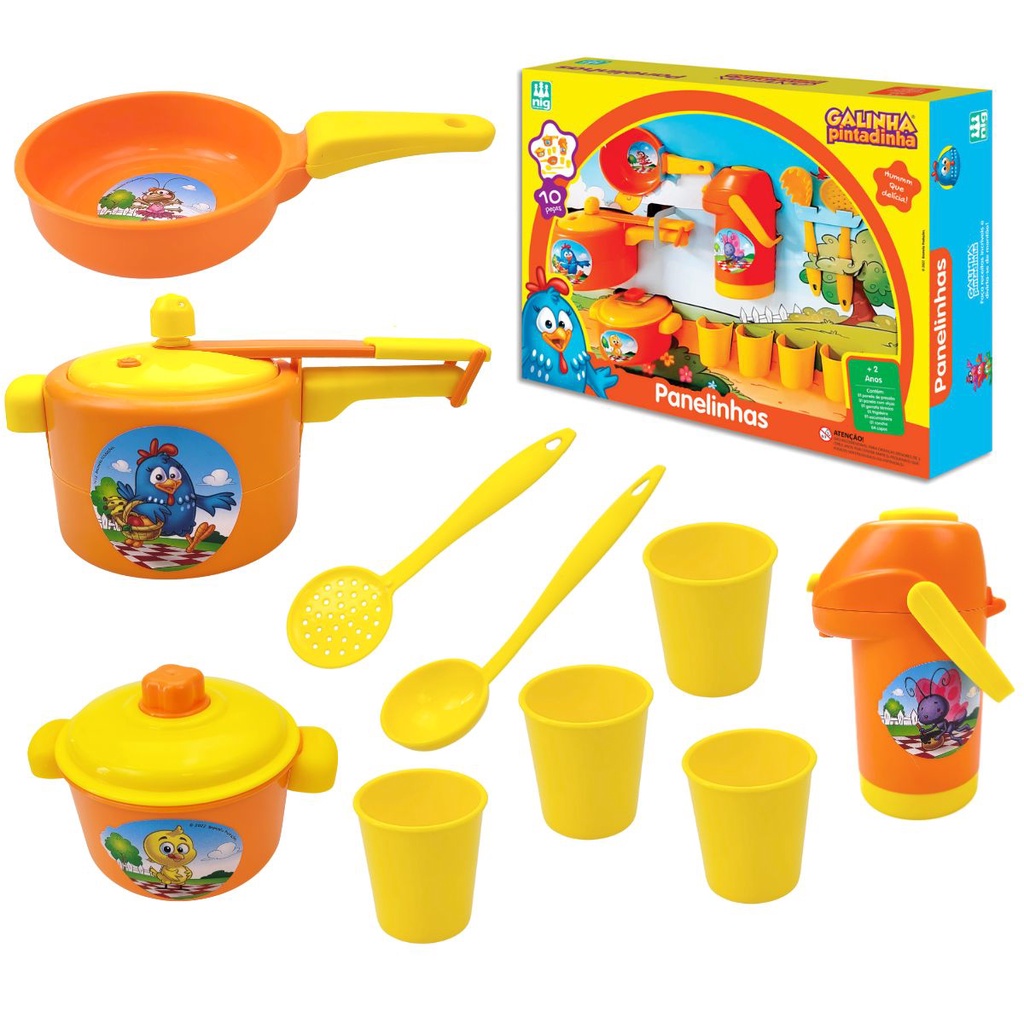 Brinquedo de Cozinha Galinha Pintadinha Jogo Panela Infantil | Shopee ...