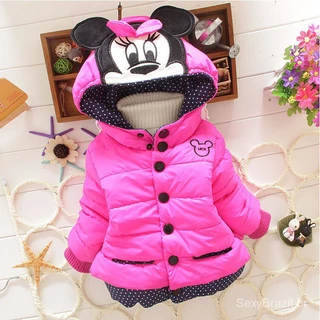 Perfurador Jaqueta Mickey Minnie Bonito Mantendo Quente Garrafa Inverno Meninas Jaqueta Roupas De Criança