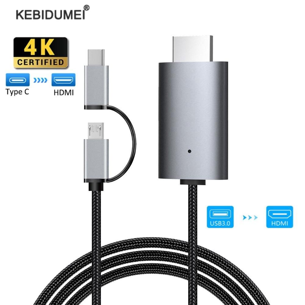 LD39 Cabo Hdmi Para Celular HDMI USB C Adaptador 4k 2 Em 1 Para Dispositivo Android Compatível