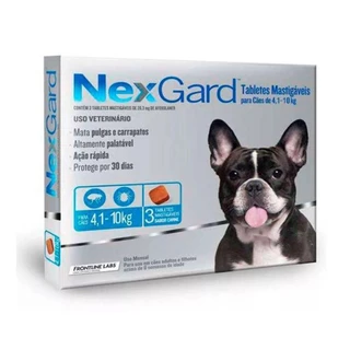 Nexgard Antipulgas E Carrapatos 4 A 10kg Com 3 Comp Nex Gard