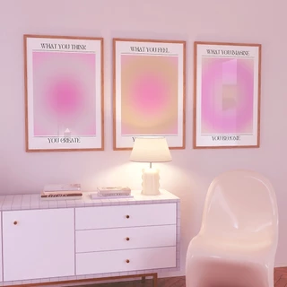 Retro Trendy Hue Gradient Aura Energy Spiritual Wall Art Canvas Pintura Pôster Nórdico Impressões Quadro De Parede Para Decoração De Sala De Estar