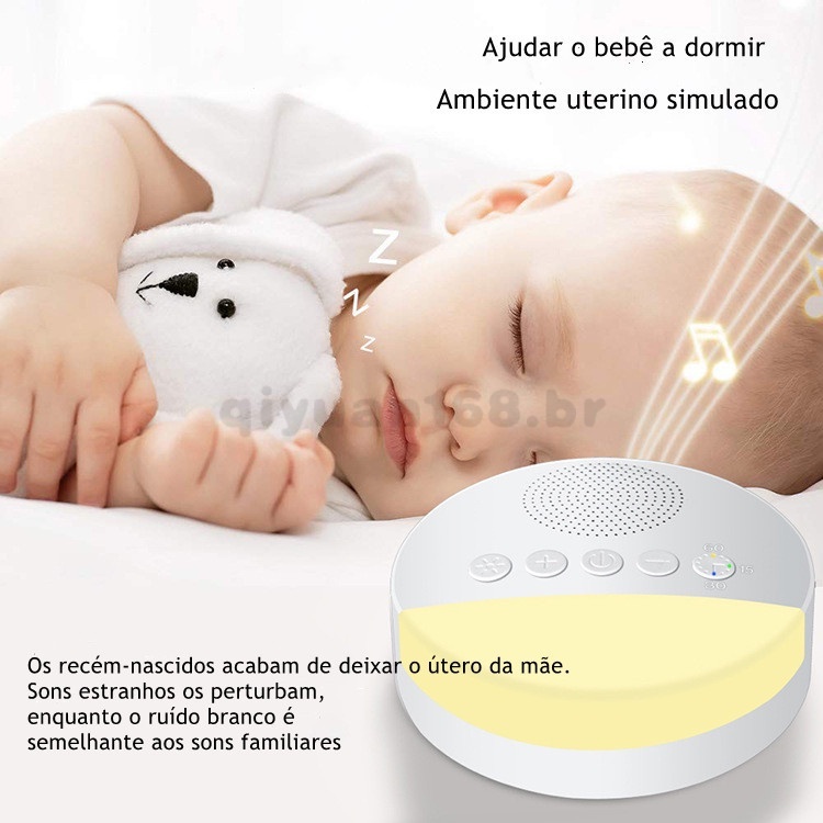 Máquina De Ruído Branco Compacta Portátil Terapia Do Sono Som Para Bebê Com 20 Sooing , Usb Bacalhau Recarregável