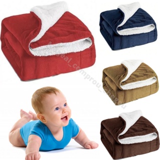 Coberta Cobertor Bebê Dupla Face Macio Manta Soft E Sherpa - Vermelho