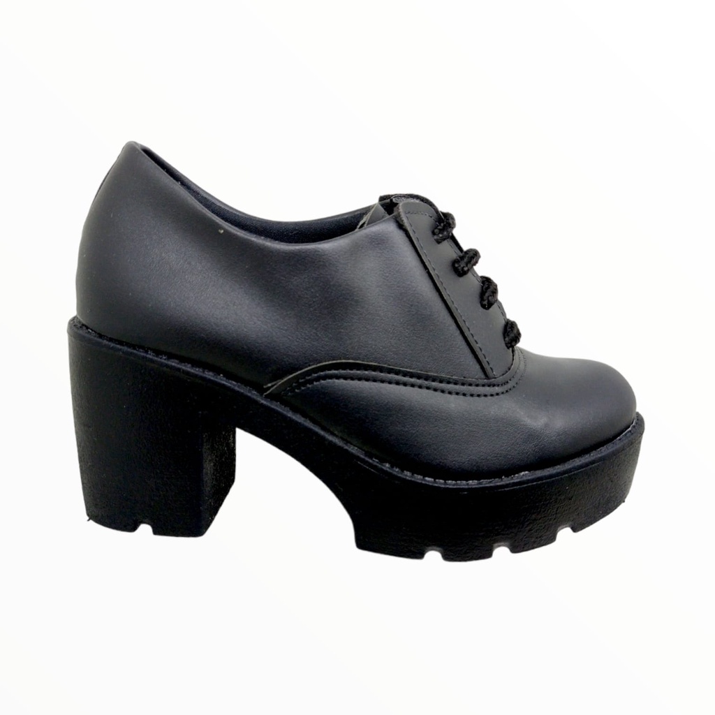 Oxford Sapato Feminino Salto Plataforma Tratorado Blogueiras