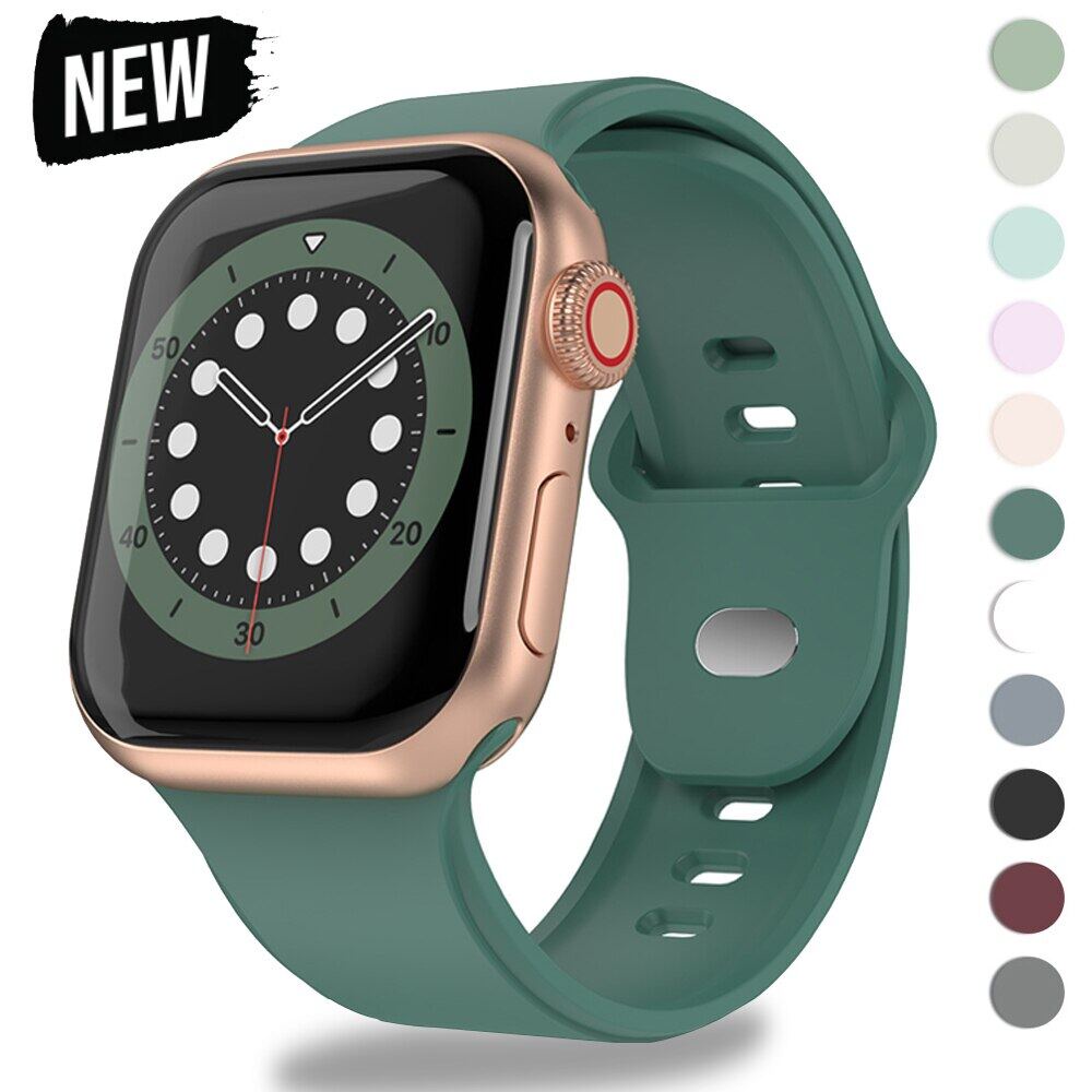 Kit 5 Pulseiras de silicone esportivas compatíveis com Apple Watch de 45mm  44mm, 42mm, 41mm 40mm, 38mm compatíveis com iWatch Series 8/7/6/5/4/3/2/1  em Promoção na Americanas