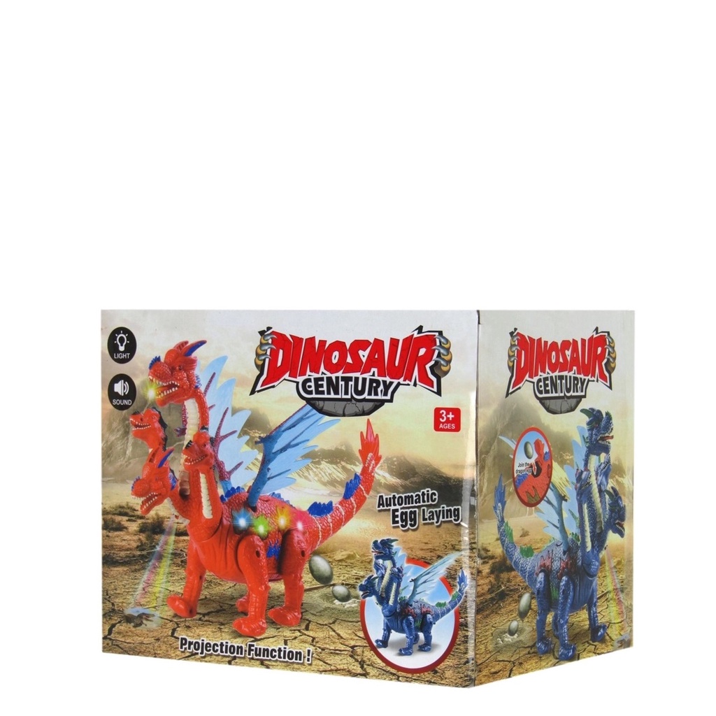 Dragão de Brinquedo com 4 Cabeças Anda Bota Ovos Som e Luz Dragão de Brinquedo com 4 Cabeças Anda Bota Ovos Som e Luz