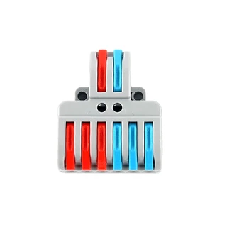 3 Peças Conector Emenda Derivação 2x6 Fio Alavanca 1 à 4mm
