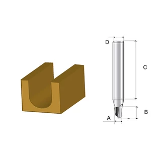 Fresa Simples para Abertura de Canal Redondo HT 1/8 Pol D-01672 Makita