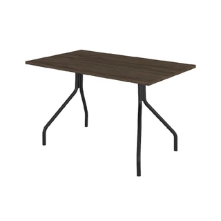 Mesa de Jantar Tampo Legno e Tubos Pretos Carraro