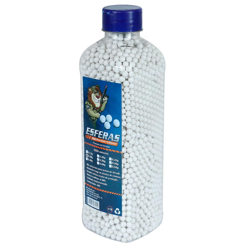 Bolinha De Airsoft 0.28g Bbs Leão 5000 Unidades Esferas Calibre 6mm ...