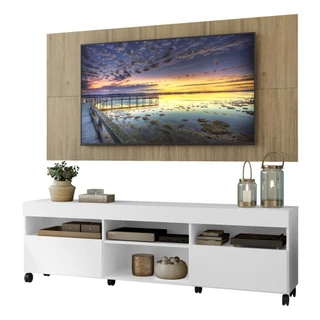 Rack com Painel TV 65" com Rodízios Londres Multimóveis V3335
