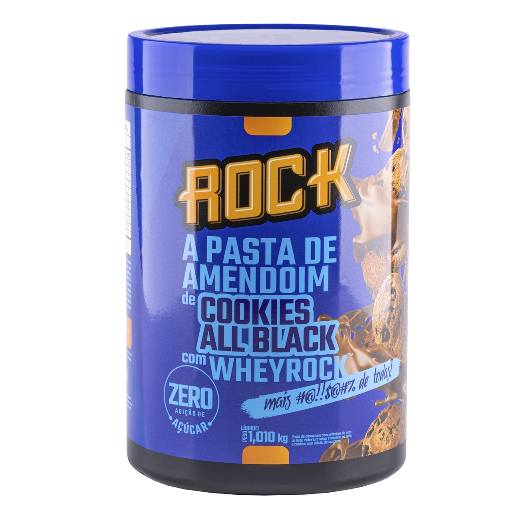 Pasta de Amendoim com Whey Rock 1010g Cookies All Black