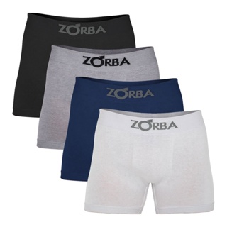 Kit com 4 Cuecas Boxer sem Costura Algodão Zorba