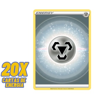 Kit Carta Pokémon 90 Energias com 10 de cada elemento (Grama, Fogo, Água,  Raio, Psíquico, Lutador, Escuridão e Fada)