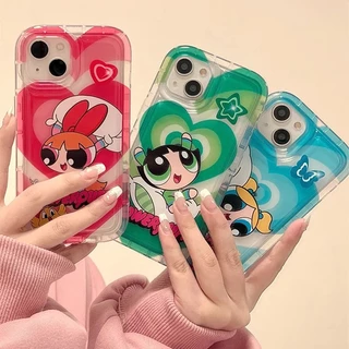 Adicionar Lista De Desejos Anti-Impacto Lovely Powerpuff Girls Capa De Silicone Para Telefone Samsung Galaxy S23 S20 S21 FE S22 Plus S23 Ultra Nota 20 Airbag À Prova De Choque
