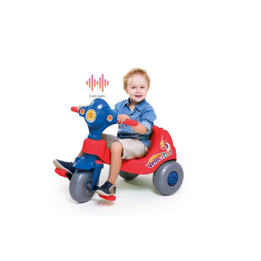 Motoca Infantil Vermelho e Azul com Pedal - CALESITA-958